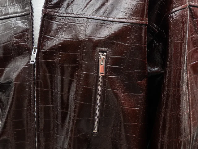 Casual jacket in lamb croco leather