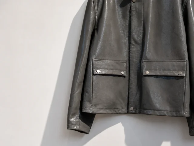 Shine jacket in sheep patent leather
